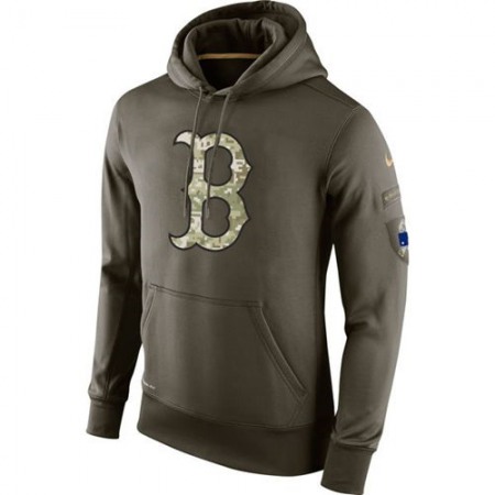 Men's Boston Red Sox Olive Salute To Service KO Performance Hoodie