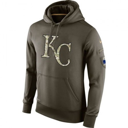 Men's Kansas City Royals Olive Salute To Service KO Performance Hoodie