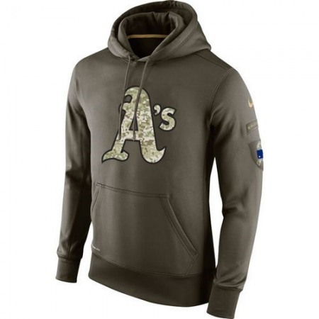 Men's Oakland Athletics Olive Salute To Service KO Performance Hoodie