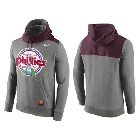 Men's Philadelphia Phillies Gray Cooperstown Collection Hybrid Pullover Hoodie