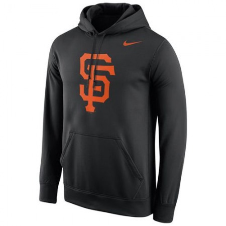 San Francisco Giants Logo Performance Pullover Black MLB Hoodie