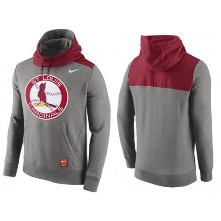 Men's St.Louis Cardinals Gray Cooperstown Collection Hybrid Pullover Hoodie_1