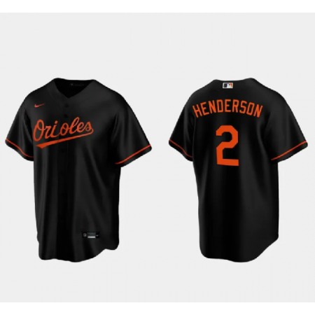 Youth Baltimore Orioles #2 Gunnar Henderson Black Cool Base Stitched Jersey