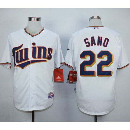 Twins #22 Miguel Sano White Home Cool Base Stitched MLB Jersey