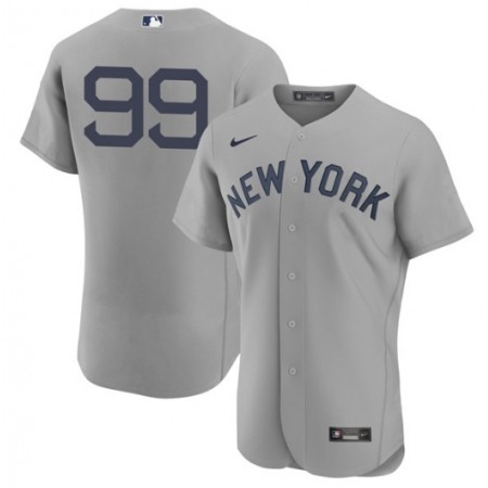 Men's New York Yankees #99 Aaron Judge 2021 Grey Field of Dreams Flex Base Stitched Baseball Jersey