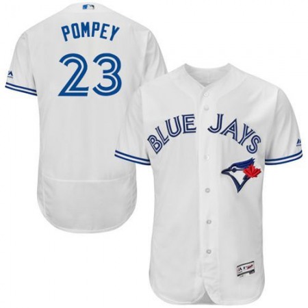 Blue Jays #23 Dalton Pompey White Flexbase Authentic Collection Stitched MLB Jersey