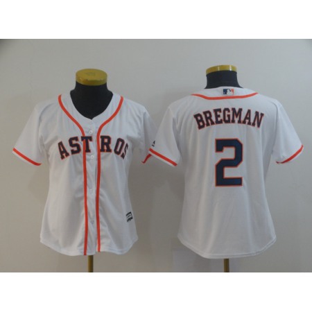 Women's Houston Astros #2 Alex Bregman White Cool Base Stitched MLB Jersey