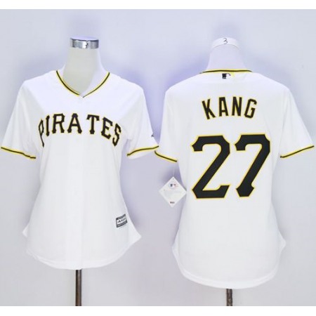Pirates #27 Jung-ho Kang White Women's Home Stitched MLB Jersey
