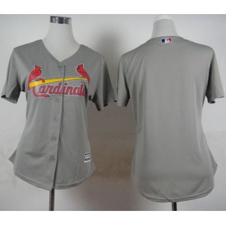 Cardinals Blank Grey Road Women's Stitched MLB Jersey