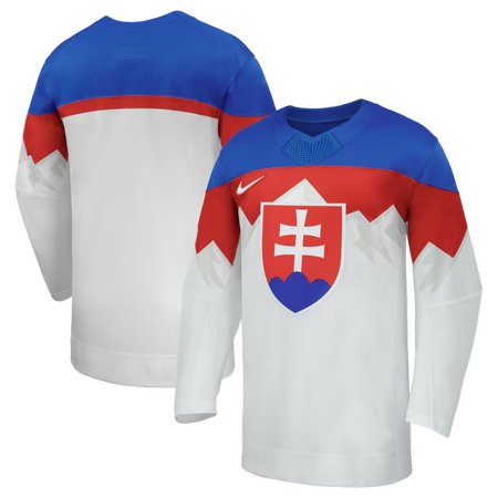 Men's Slovakia Hockey White 2026 Away Replica Jersey