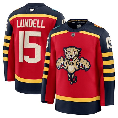 Men's Florida Panthers #15 Anton Lundell Red NHL 2026 Winter Classic Premium Jersey
