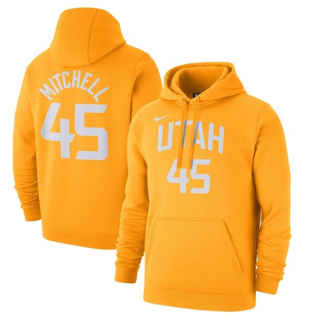 Men's Utah Jazz #45 Donovan Gold City Edition Name & Number Pullover Hoodie