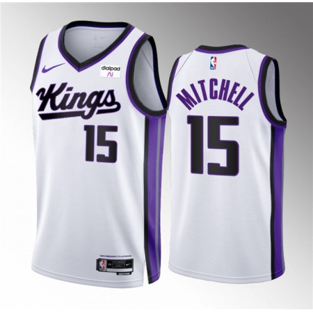 Men's Sacramento Kings #15 Davion White 2023/24 Association Edition Stitched Basketball Jersey