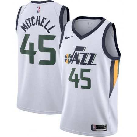 Men's Utah Jazz #45 Donovan White Association Edition Swingman Stitched Jersey