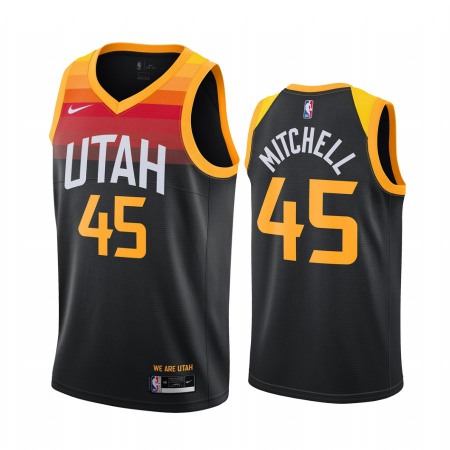 Men's Utah Jazz #45 Donovan Black City Edition Stitched Jersey
