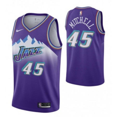 Men's Utah Jazz #45 Donovan Purple City Edition Throwback Stitched NBA Jersey