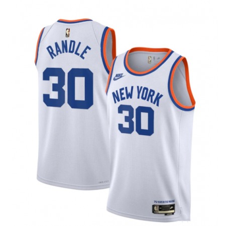 Men's New Yok Knicks #30 Julius Randle 2021/2022 White City Edition Stitched Jersey