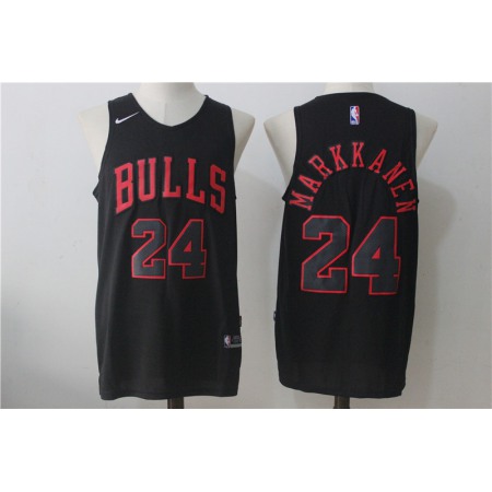 Men's Chicago Bulls #24 Lauri Markkanen Black Fashion Stitched NBA Jersey