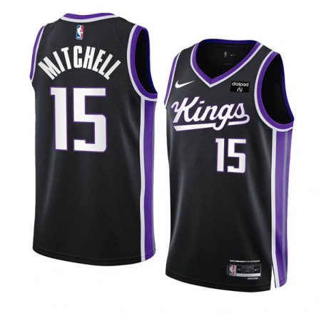 Men's Sacramento Kings #15 Davion Black 2023/24 Icon Edition Swingman Stitched Basketball Jersey