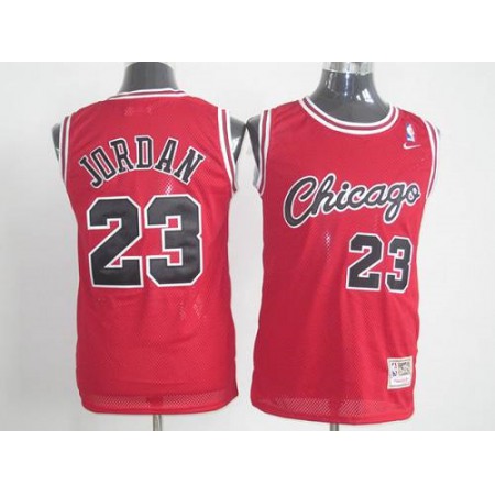 Bulls #23 Michael Jordan Red Throwback Stitched NBA Jersey