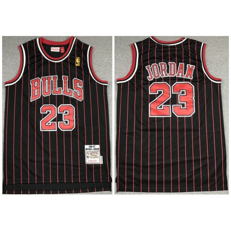 Men's Chicago Bulls #23 Michael Jordan 1996-1997 Black&Red Throwback Stitched Jersey