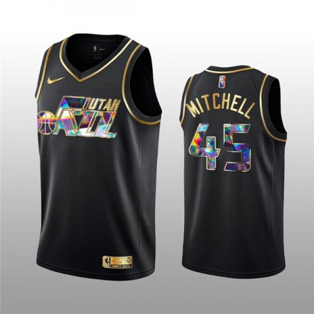 Men's Utah Jazz #45 Donovan 2021/22 Black Golden Edition 75th Anniversary Diamond Logo Stitched Basketball Jersey