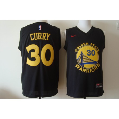 Men's Golden State Warriors #30 Stephen Curry Black 2017-18 New Season Stitched NBA Jersey
