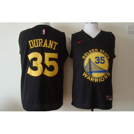 Men's Golden State Warriors #35 Kevin Durant Black 2017-18 New Season Stitched NBA Jersey
