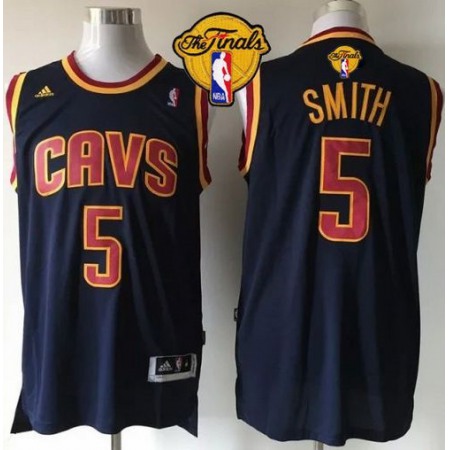 Revolution 30 Cavaliers #5 J.R. Smith Navy Blue CavFanatic The Finals Patch Stitched NBA Jersey