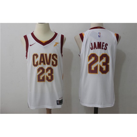 Men's Cleveland Cavaliers #23 LeBron James White Stitched NBA Jersey