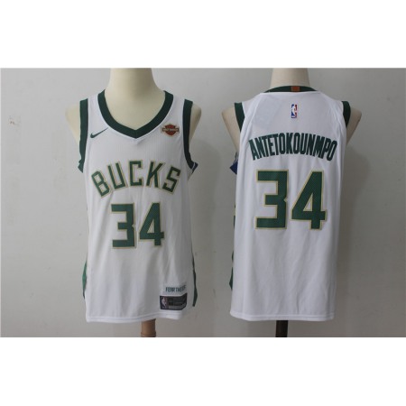 Men's Milwaukee Bucks #34 Giannis Antetokounmpo White Stitched NBA Jersey