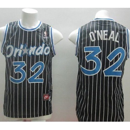 Magic #32 Shaquille O'Neal Black Throwback Stitched Youth NBA Jersey