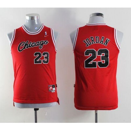 Bulls #23 Michael Jordan Red Throwback Stitched Youth NBA Jersey