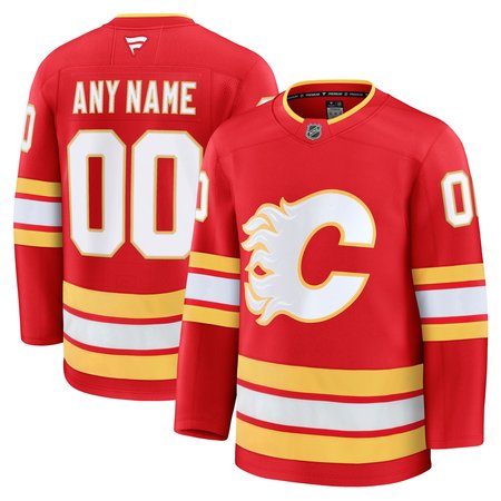 Men's Calgary Flames Red Home Premium Custom Jersey
