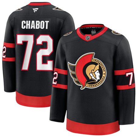 Men's Ottawa Senators #72 Thomas Chabot Black Home Premium Player Jersey