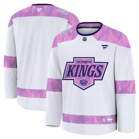 Youth Los Angeles Kings White 2024 Hockey Fights Cancer Practice Jersey