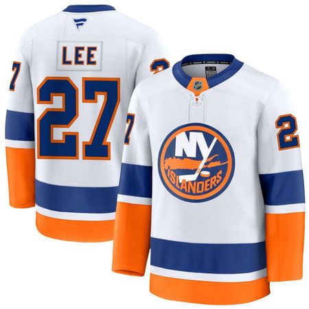 Men's New York Islanders #27 Anders Lee White Away Premium Jersey