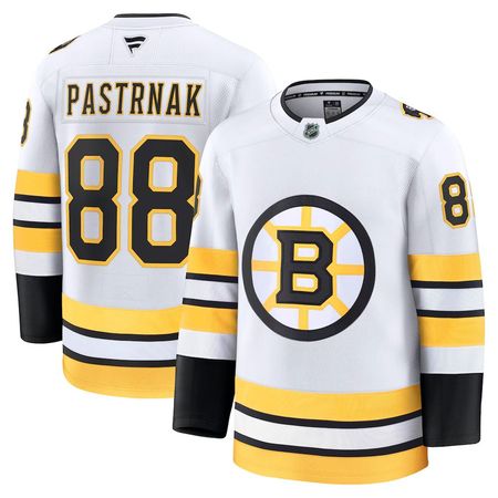 Youth Boston Bruins #88 David Pastrnak White Away Player Jersey