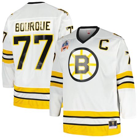 Youth Boston Bruins #77 Ray Bourque White Captain Patch Blue Line Player Jersey