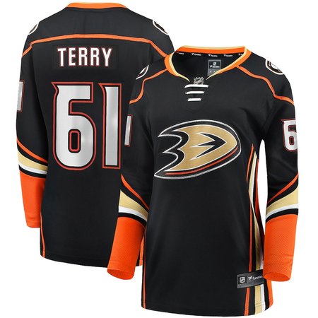 Women's Anaheim Ducks #61 Troy Terry Black Home Player Jersey