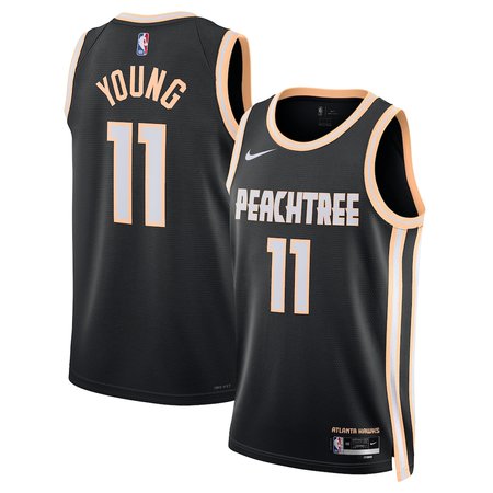 Youth Atlanta Hawks #11 Trae Young Nike Black 2025/26 Swingman City Edition Jersey