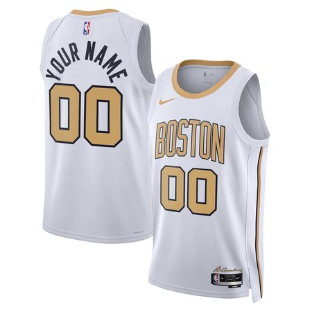 Youth Boston Celtics Nike White 2025/26 City Edition Swingman Custom Jersey