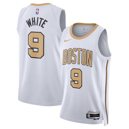 Men's Boston Celtics #9 Derrick White Nike White 2025/26 Swingman City Edition Jersey
