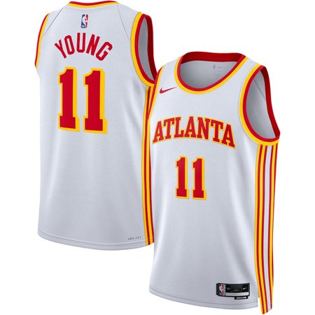 Youth Atlanta Hawks #11 Trae Young Nike White Swingman Association Edition Jersey