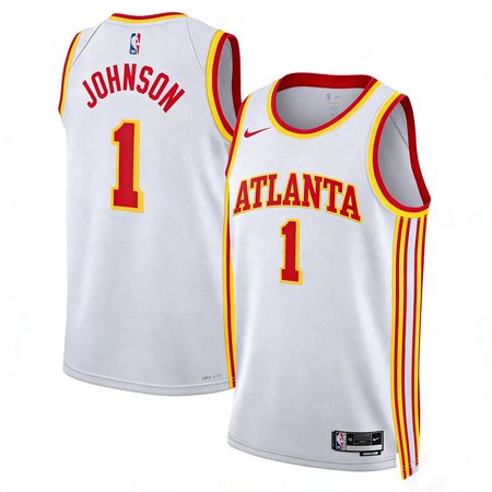 Youth Atlanta Hawks #1 Jalen Johnson Nike White Swingman Association Edition Jersey