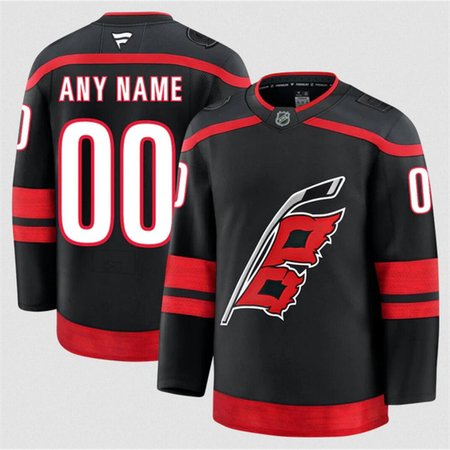 Men's Carolina Hurricanes Custom Black 2024-25 Home Stitched Hockey Premium Jersey