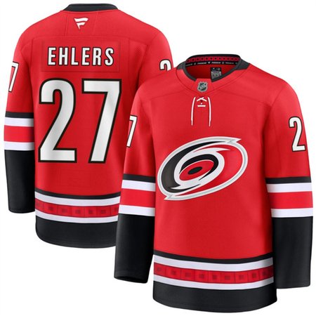 Men's Carolina Hurricanes #27 Nikolaj Ehlers Red 2024-25 Alternate Stitched Hockey Premium Jersey