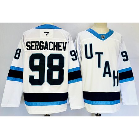 Youth Utah Mammoth #98 Mikhail Sergachev White 2024-25 Stitched Jersey