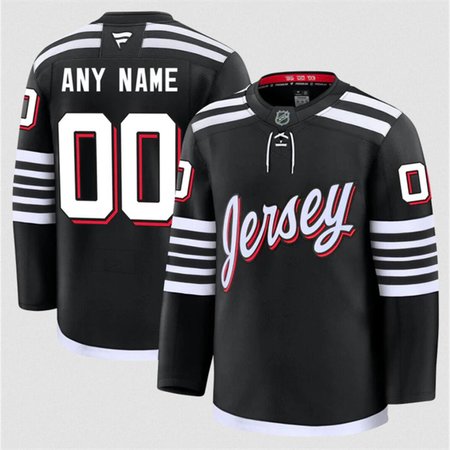 Youth New Jersey Devils Custom Black 2024-25 Alternate Stitched Hockey Jersey