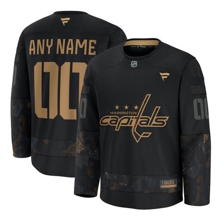 Youth Washington Capitals Custom Black 2024 Military Appreciation Stitched Hockey Jersey